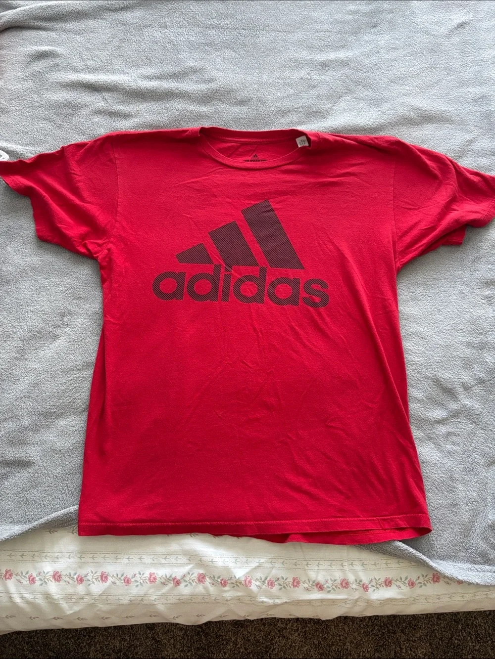 adidas Red Short Sleeve Tee with Black Logo